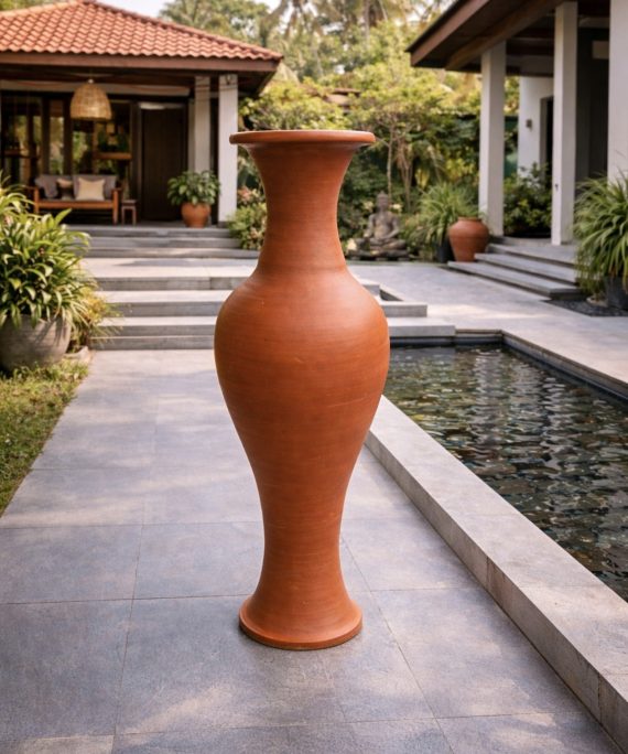 Tall Decorative Clay Vase