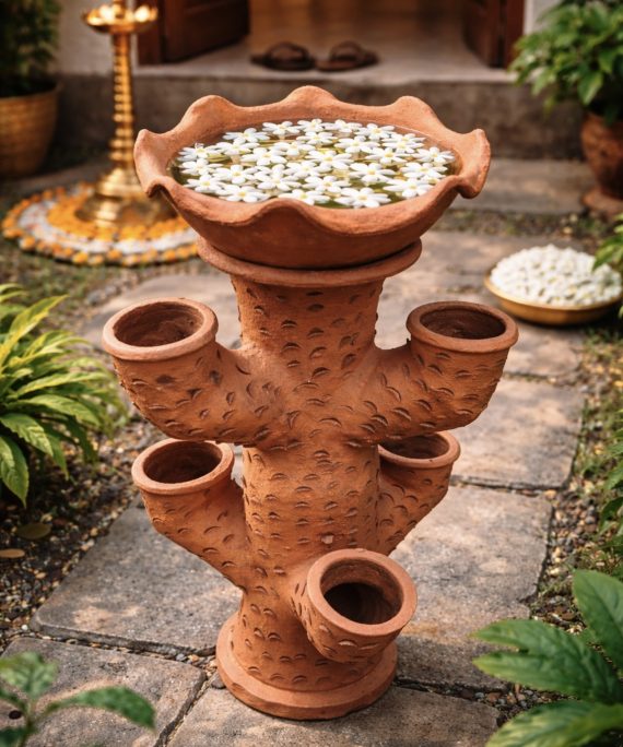 Multi-Tier Vertical Clay Planter